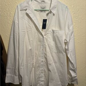 Abercrombie & Fitch Women's White Button Down Shirt